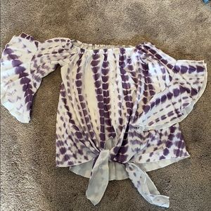 Off the shoulder purple tie dye top